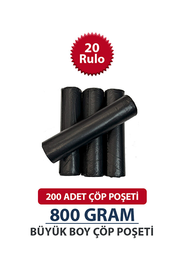 Büyük Boy Çöp Poşeti 90x120 20 Rulo (200 Adet Çöp Torbası) 800 gram - 1