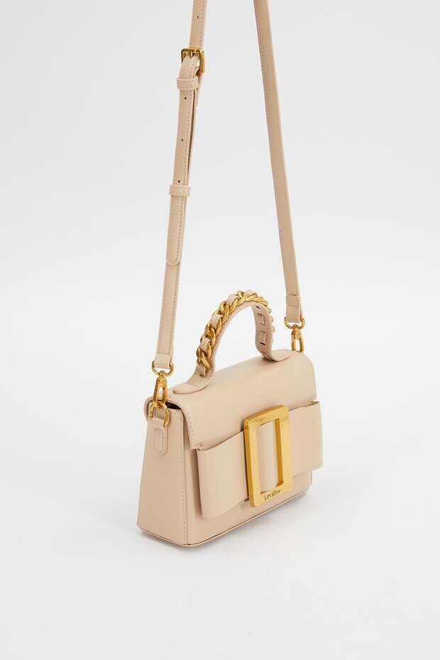 Chain Embroidered Handbag 930245 Brown