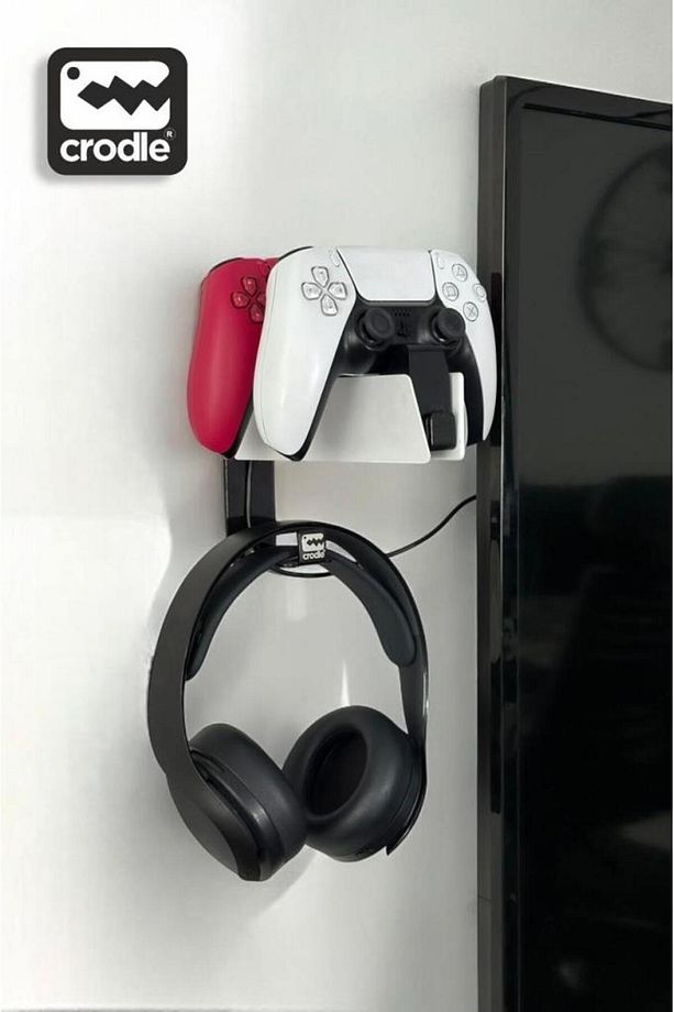 Ps5 Dualsense Şarj Istasyonu Için Duvar Standı Joystick Konsol Tutacağı Ve Kulaklık Standı - 2