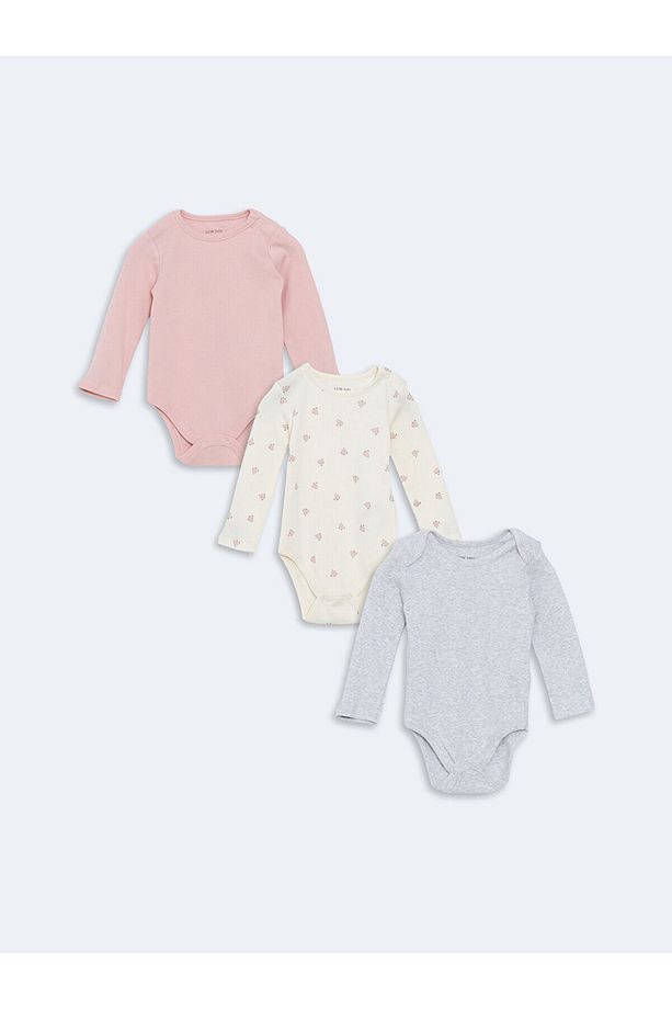Lcwk Bisiklet Yaka Kız Bebek Çıtçıtlı Body 3'lü - 1