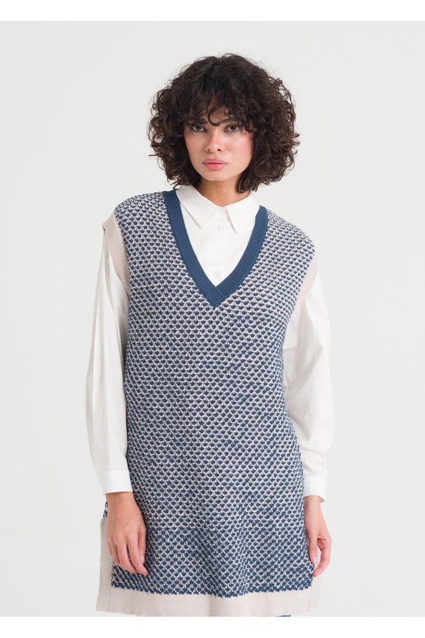 1010 V Yaka Triko Süeter - 6