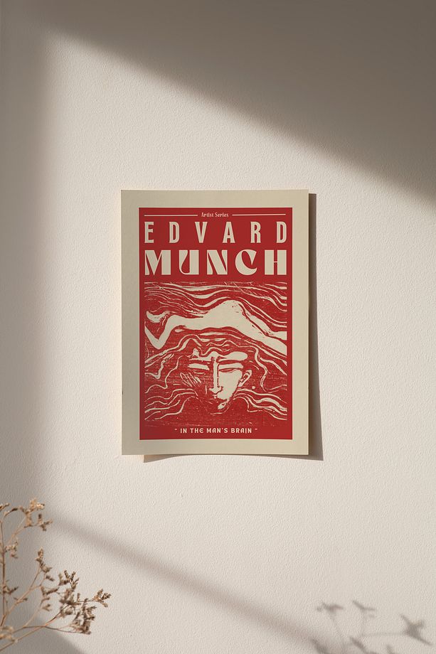 Çerçevesiz  Edvard Munch "In the Man's Brain" Tekli Poster Tasarımı - 6