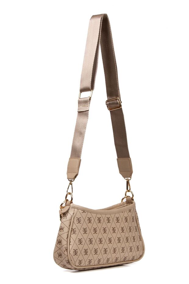 Women's Mink Vegan Leather Patterned Sleeve Cross Shoulder Bag