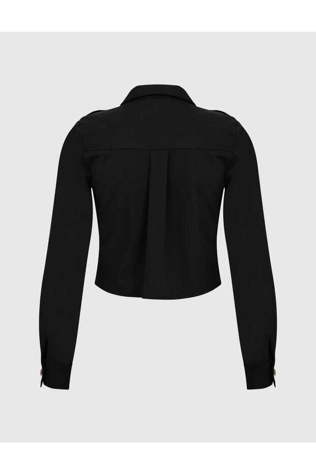 Keitha Kadın Siyah Gömlek - 4