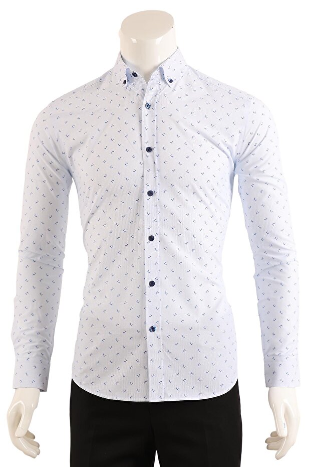 Slim Fit Erkek Gömlek - 1