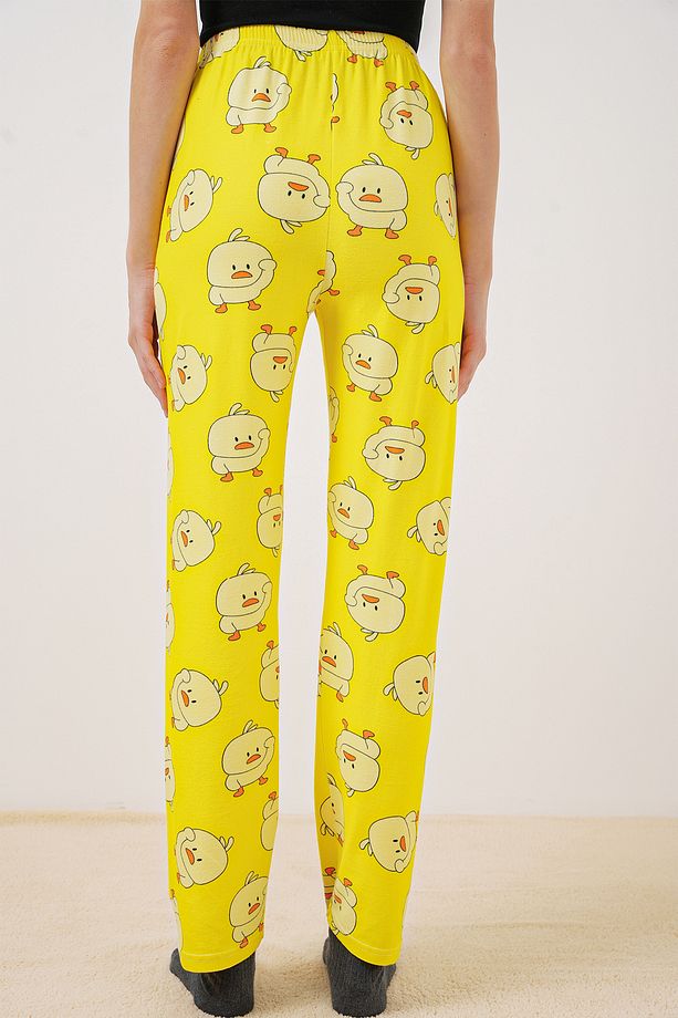 4323 Desenli Pijama Altı - Sarı - 5