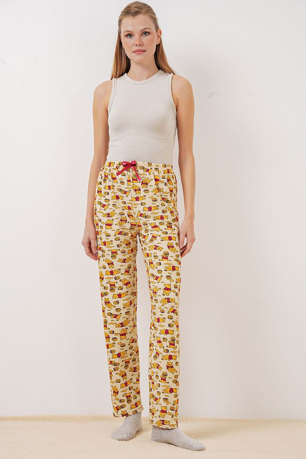 4323 Desenli Pijama Altı - M. Krem - 3