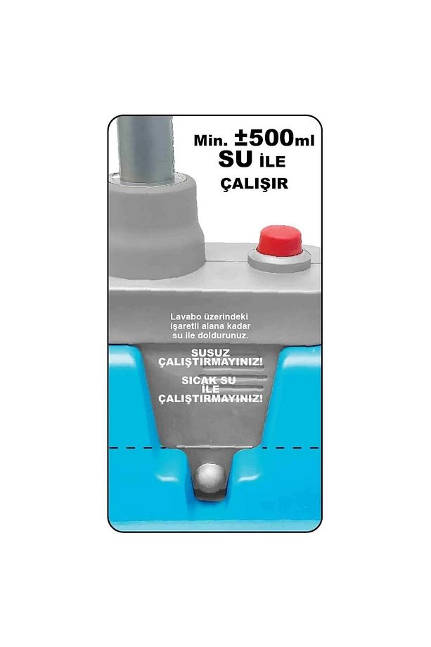 Su Akıtan Modern Mutfak Seti - Çeşmeli Işıklı ve Sesli Lavabo - Mutfak Seti - Su Akan Musluk - Mavi - 5