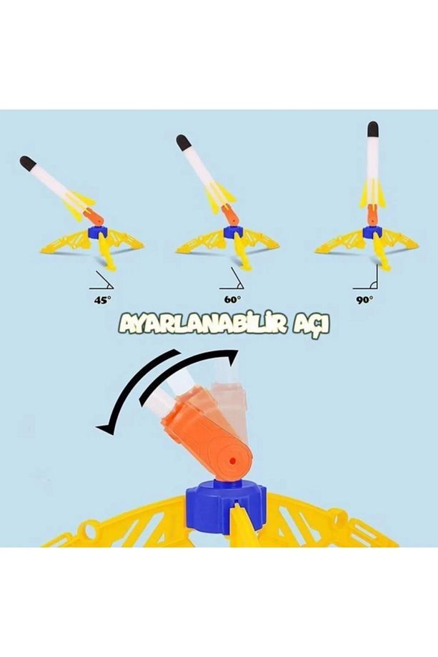 Air Rocket Tekli Seti - Roket Oyuncak - 2 Roket Ve Havalı Roketatar - Tekli Açık Hava Oyuncağı - Air - 2