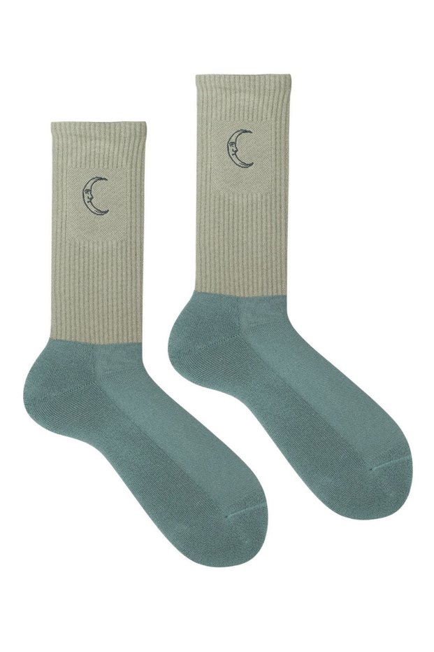 Unisex Organic Cotton Foot Sole Holy Moon Socks Containing Double Floor Towel