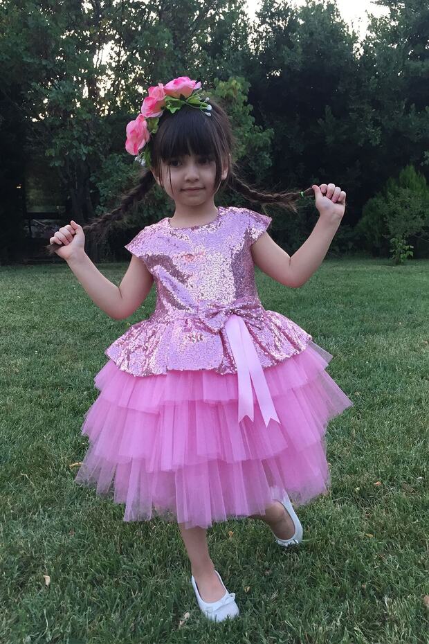 Girl's Pink Birthday Evening Dress