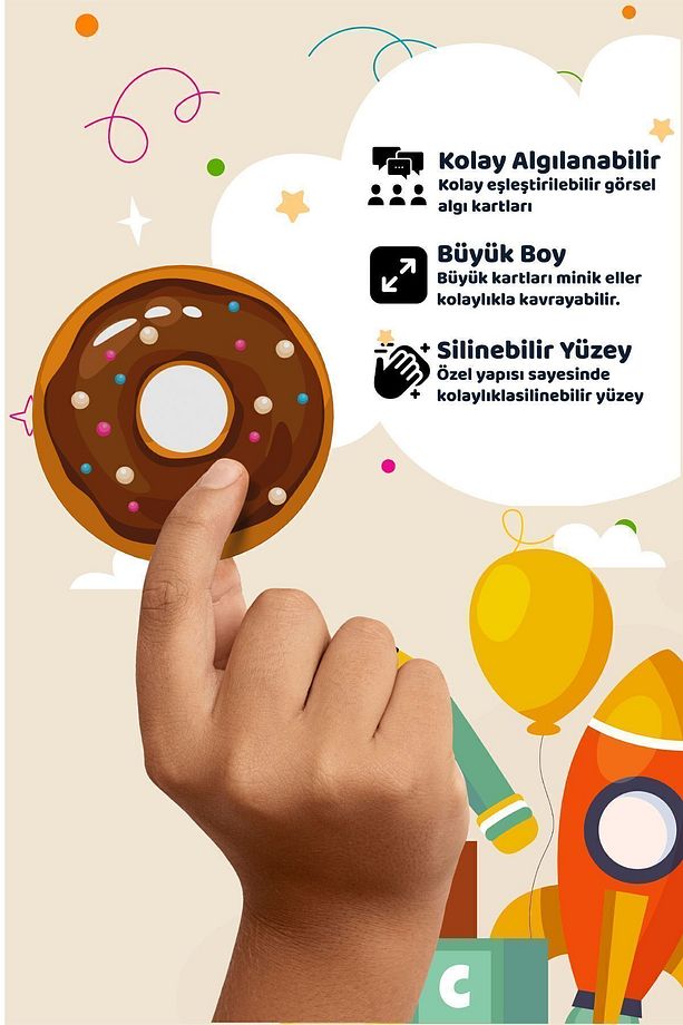 Minik Şefin Eşleştirme Kartları Donut Ve Kurabiye Beceri Zeka Geliştirme Oyunu Kartları Memory Game - 5