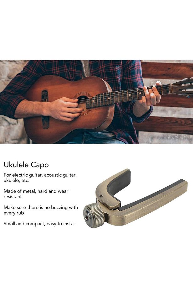 ALİCE A-007J-BR MODEL BRONZE VİDALI SIKIŞTIRMALI PROFESYONEL GİTAR VE SAZ KAPO KELEPÇE - 5