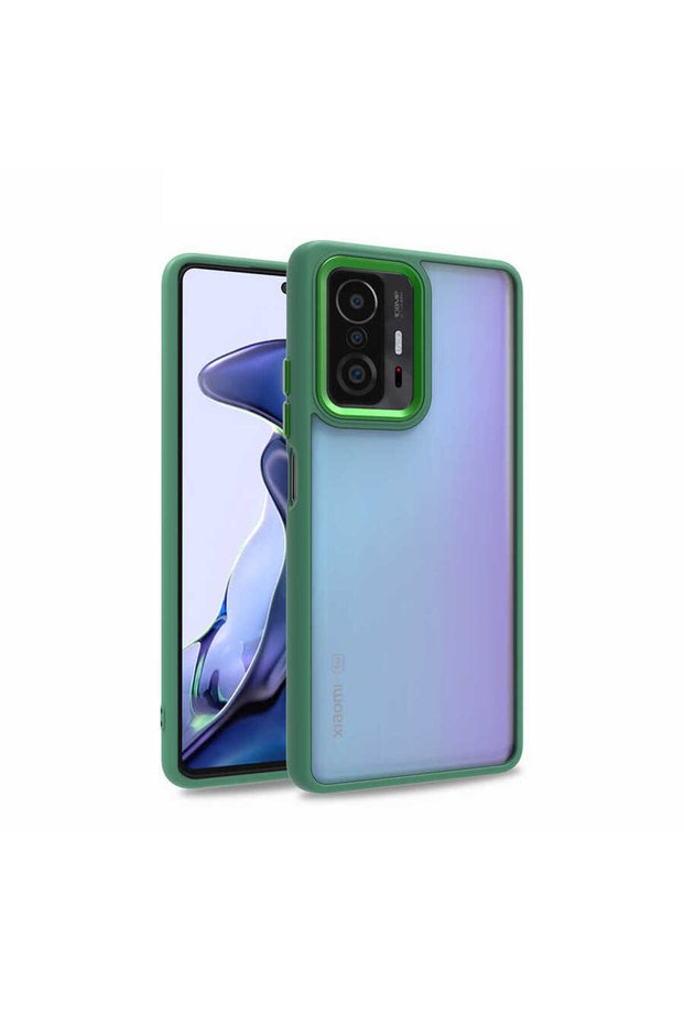 Mi 11t Pro 5g Case Case Metal Camera Protruding Edges Color Transparent Cover Flora - Green