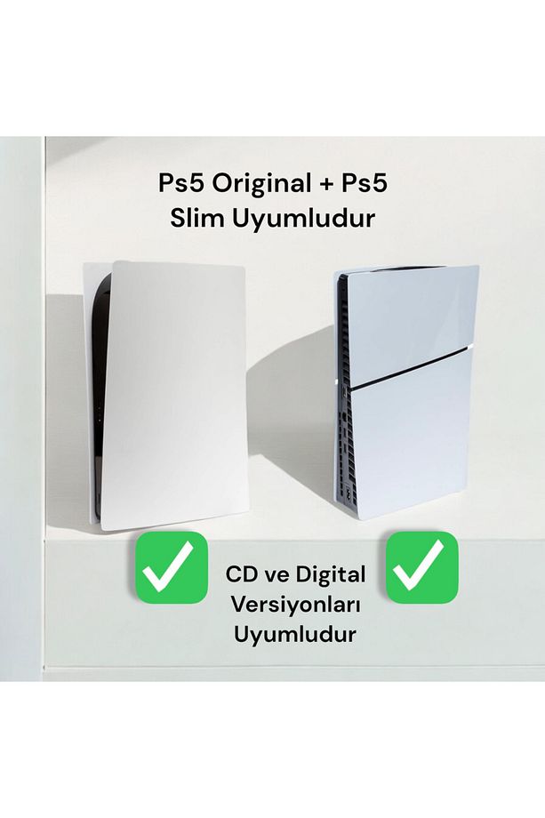 2'li Fırsat Ps5 Ve Ps5 Slim Duvar Standı Joystick Konsol Tutacağı Yerden Tasarruf Gaming Aksesuar - 8