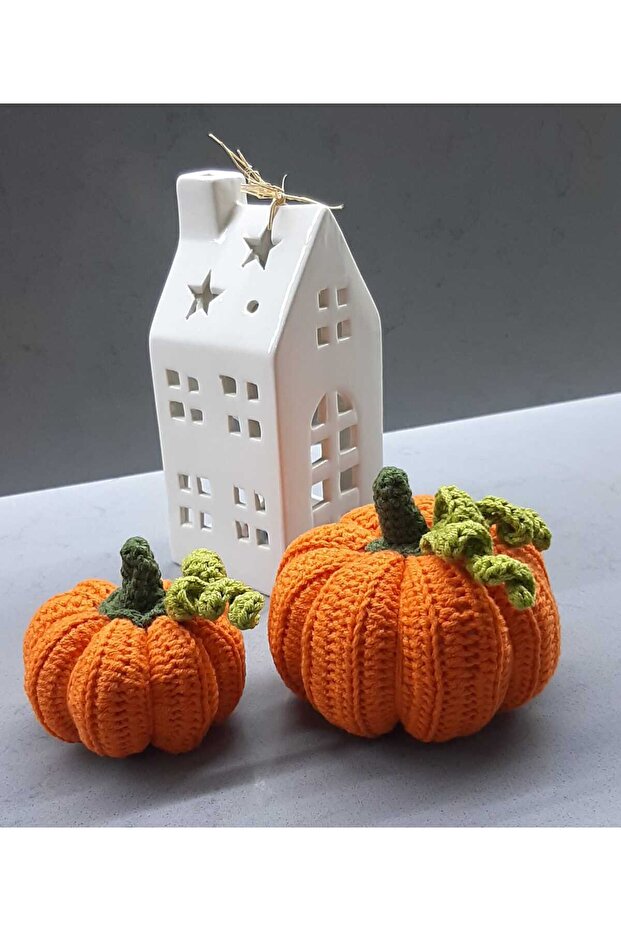 El Örgüsü Dekoratif Balkabağı 2' li Set - 3