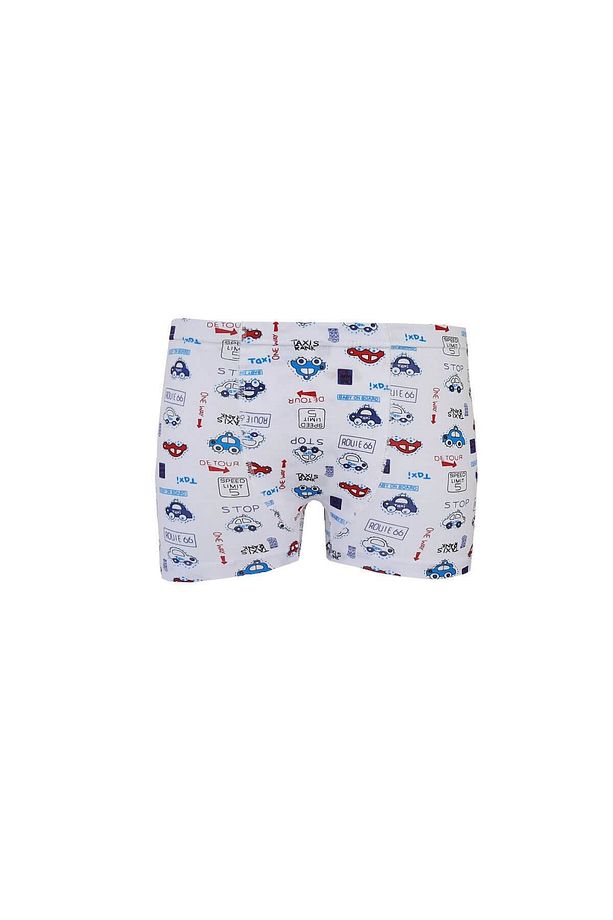 6lı Erkek Çocuk Renkli Boxer Desenli Baskılı Pamuklu Rahat - 6