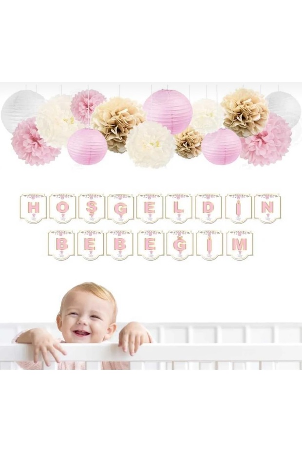 Welcome Baby Pink Banner
