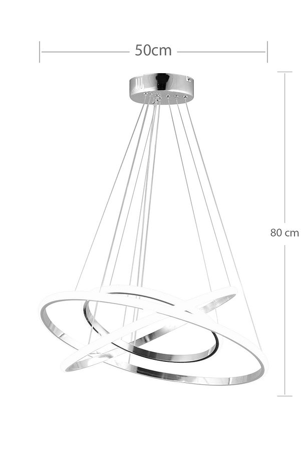 Ld 020 Model Krom 3 Renkli Salon Ve Oturma Odası Için Ideal Alüminyum Avize, 50x80 - 6