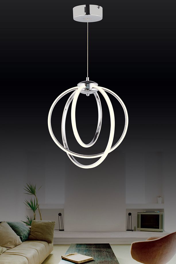 Ld 066 Model Krom 3 Renkli Koridor Ve Mutfak Için Ideal Alüminyum Avize, 40x70 - 1