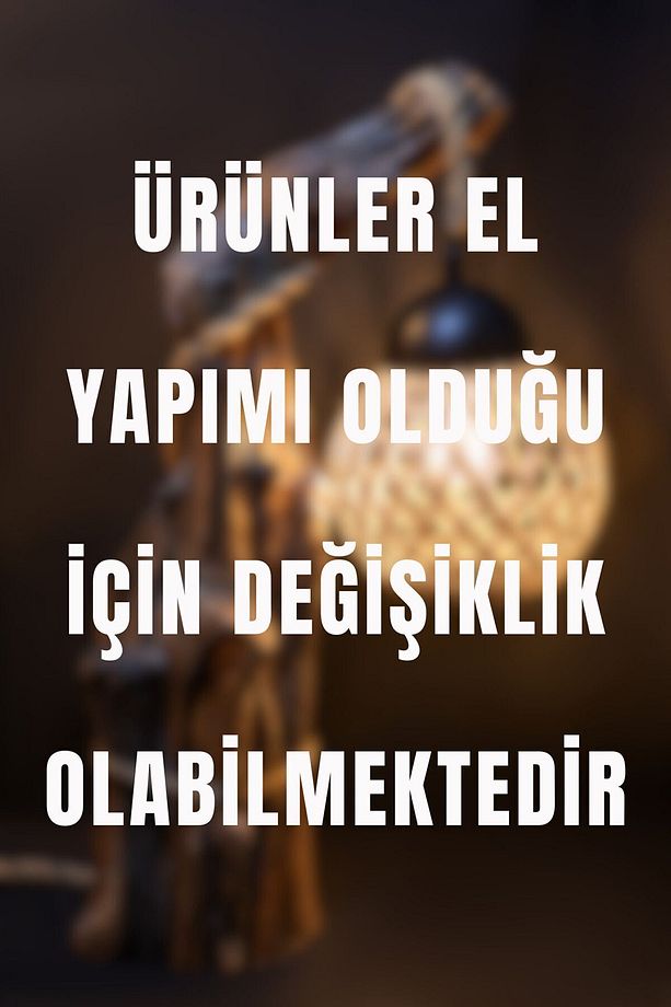 Ağaç Abajur Jüt Başlık Doğal İskandinav El Yapımı Ahşap Lambader Abajur Yatak Oturma Odası Rustik - 2