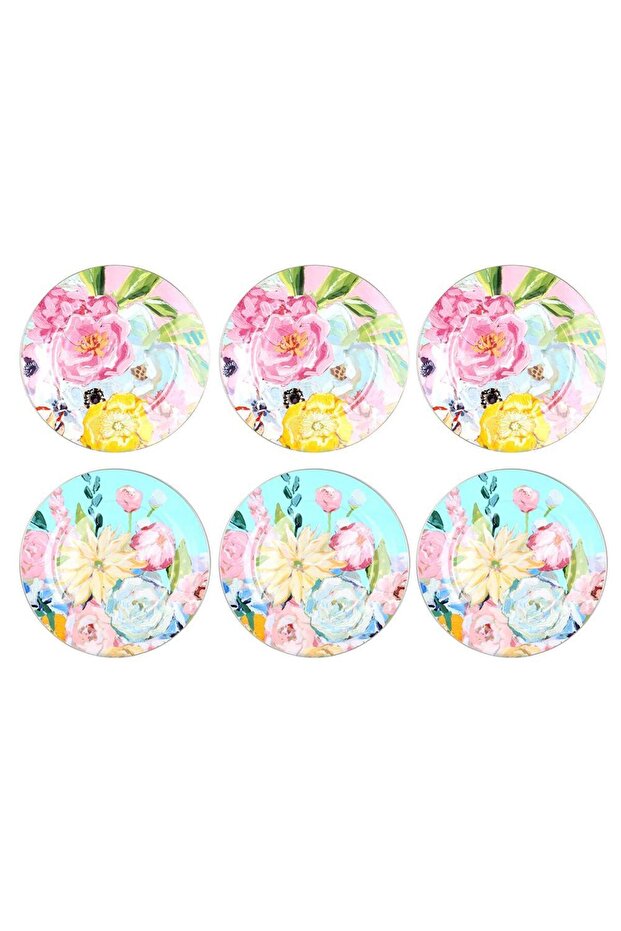 Peony Bone 6Lı 20Cm Servis Tabağı Setı - 1