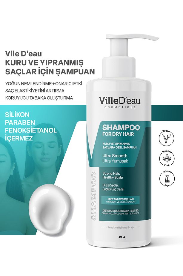 Kuru Yıpranmış Saçlara Özel Şaç Dökülmesini Önleyici Özel Ultra Yumuşak Ve Dolgun Şampuan 400ml - 7