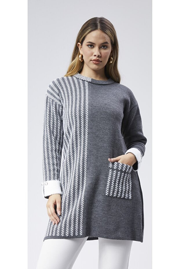 سلسلة منقوشة اللحية المخلوطة تريكو تونك - 2