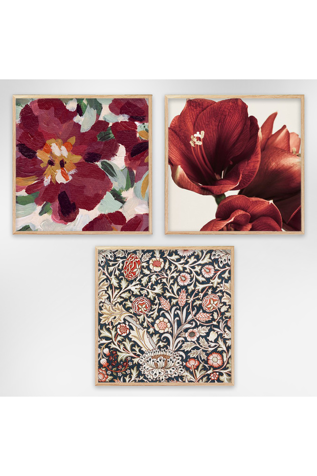 3 Parça Ahşap Çerçeveli Tablo - 1