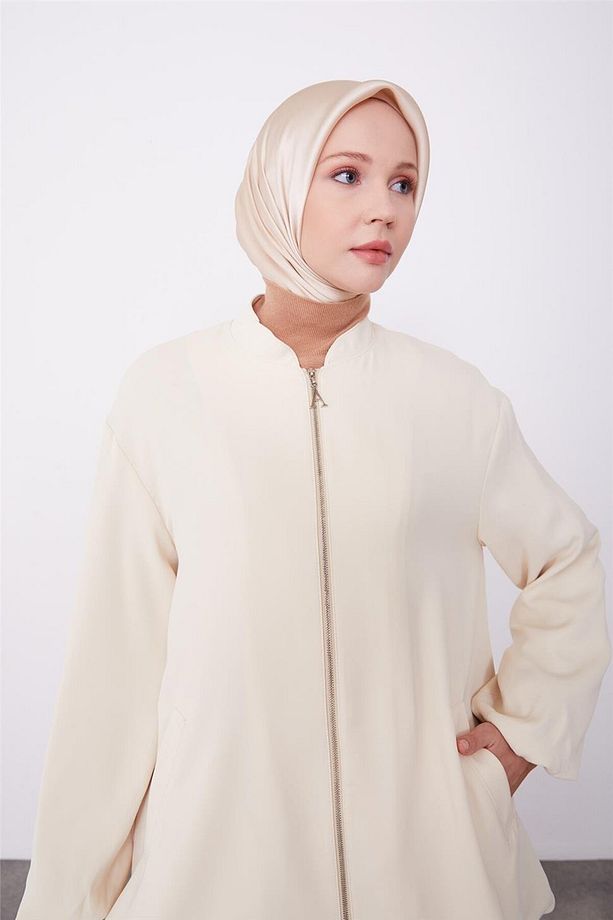 Astarı Renkli Bomber Ceket 23k5403 Fildişi - 4