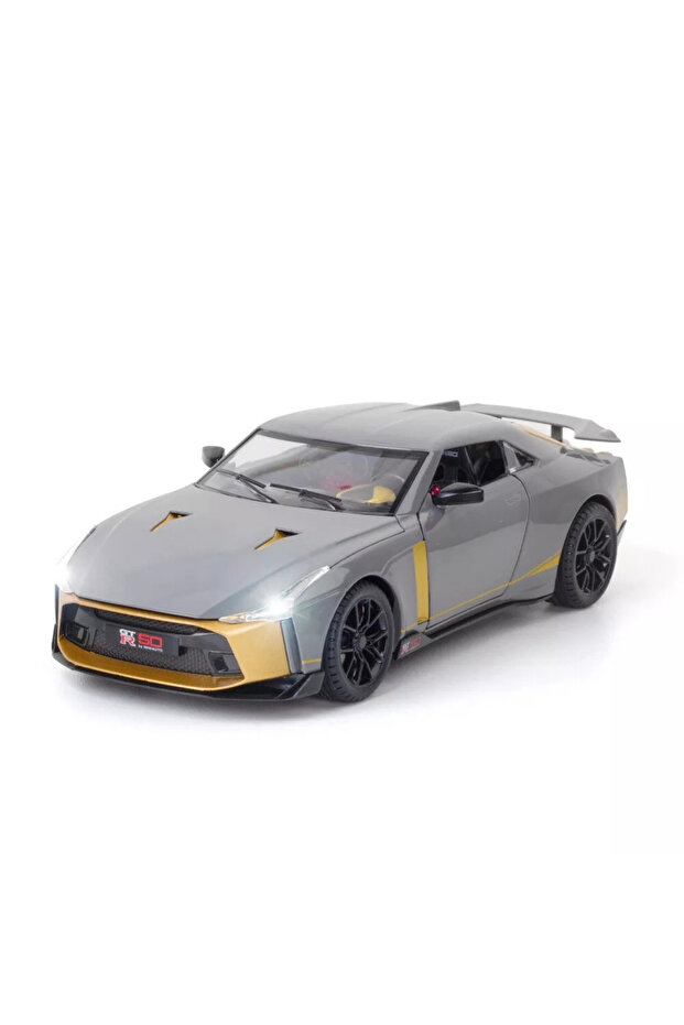 Gray Large Size Sound Led Headlights Doors Open Pull Drop Full Metal Fine Detail New Nissan Gt-R50