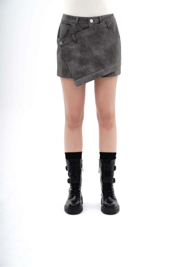 DERİ ŞORT ETEK - 1