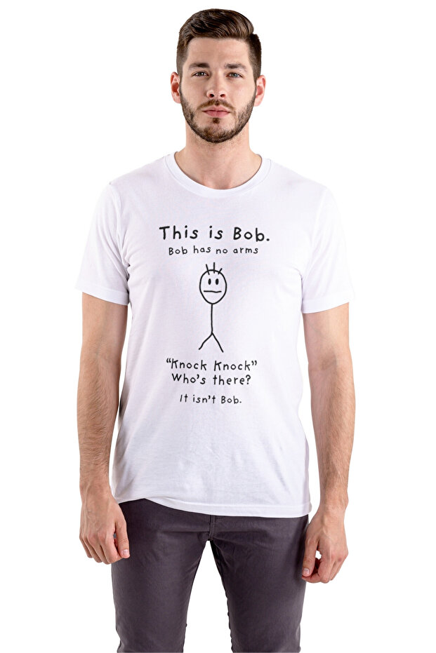 This Is Bob T-Shirt Bob Has No Arms Tshirt White Unisex Humorous Funny T-Shirt
