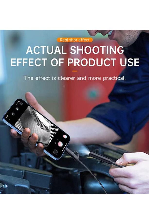 Endoskop Yılan Video Kamera Ios ve android Uyumlu Led'li 10 Metre 8 mm Sert Kablo 2mp - 5