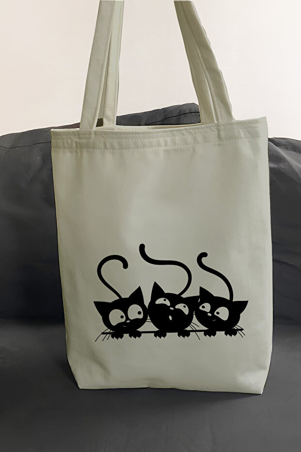 Printed Daily Beach Shopping Tote Cloth Bag with Quality Fabric Inner Pocket
