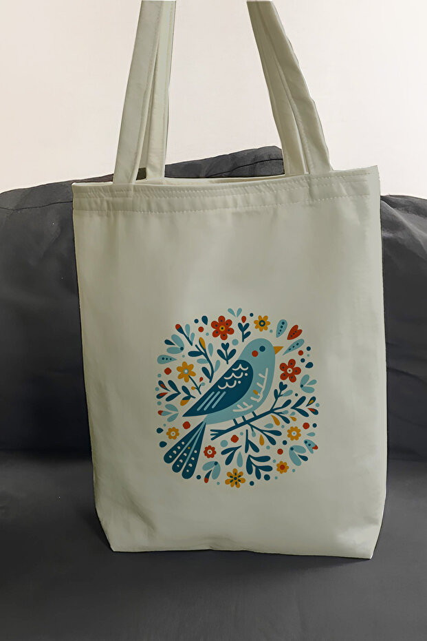 Printed Daily Beach Shopping Tote Cloth Bag with Quality Fabric Inner Pocket