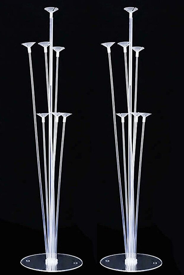 Mini Party Store Balloon Decoration Stand Set of 7 with Sticks and Stand 2 Pcs