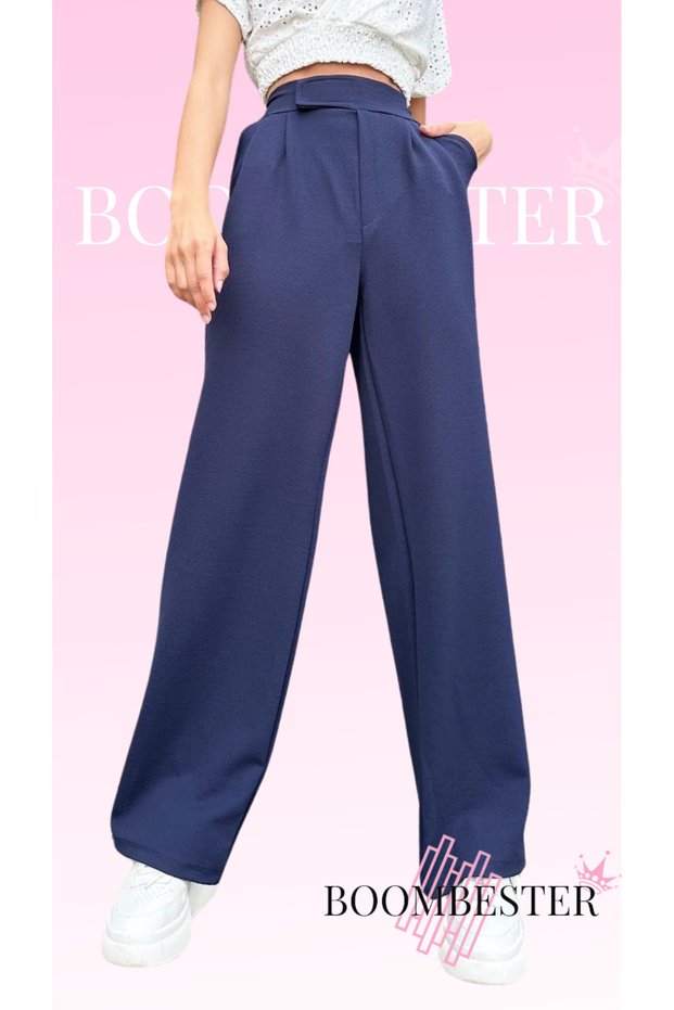 Women's lycra palazzo pants with velcro closure, flexible high waist palazzo