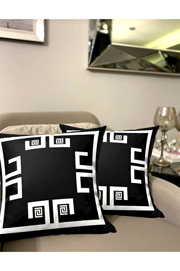 Versa Luxury 2-Piece Throw Pillow Cover - Velvet Fabric, Double-Sided Print (43X43 cm)