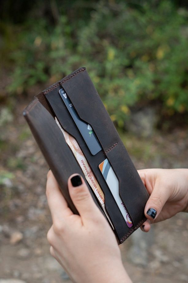 Unisex  Kestane Crazy Rengi Para ve Telefon Cüzdanı - 1