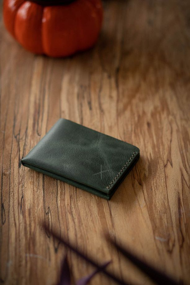 Unisex Okyanus Yeşili Minimal X Para Cüzdanı - 4