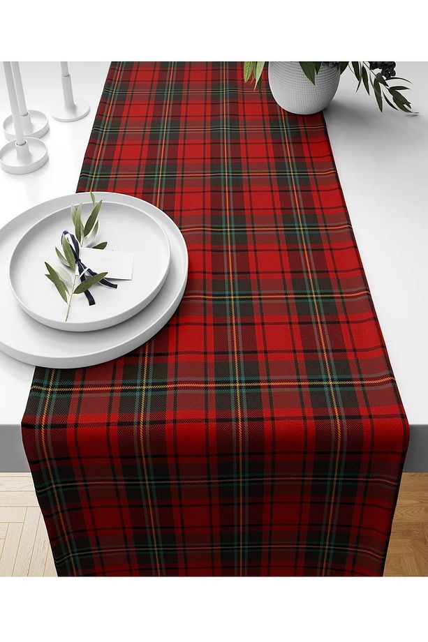 Yılbaşı Desenli Runner Örtüsü Yılbaşı Runner 40x140 - 1