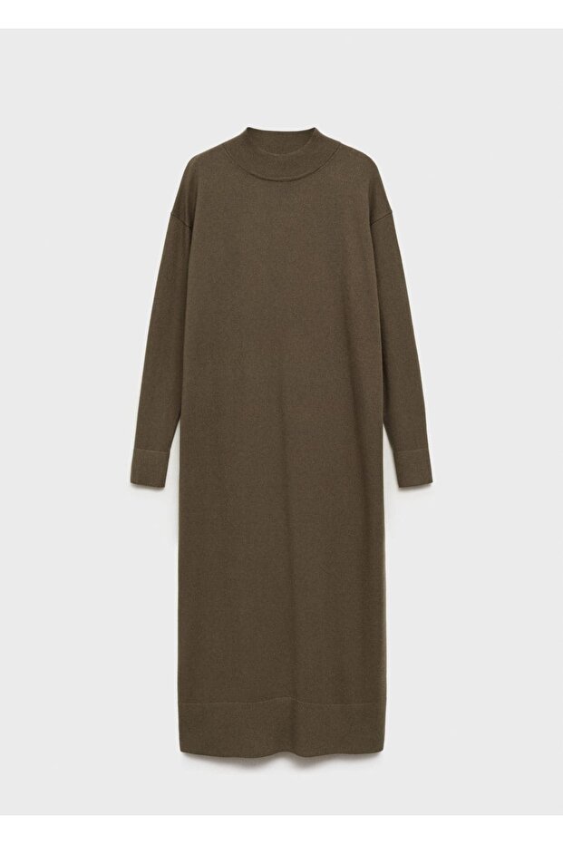 Perkins yakalı triko elbise - 3