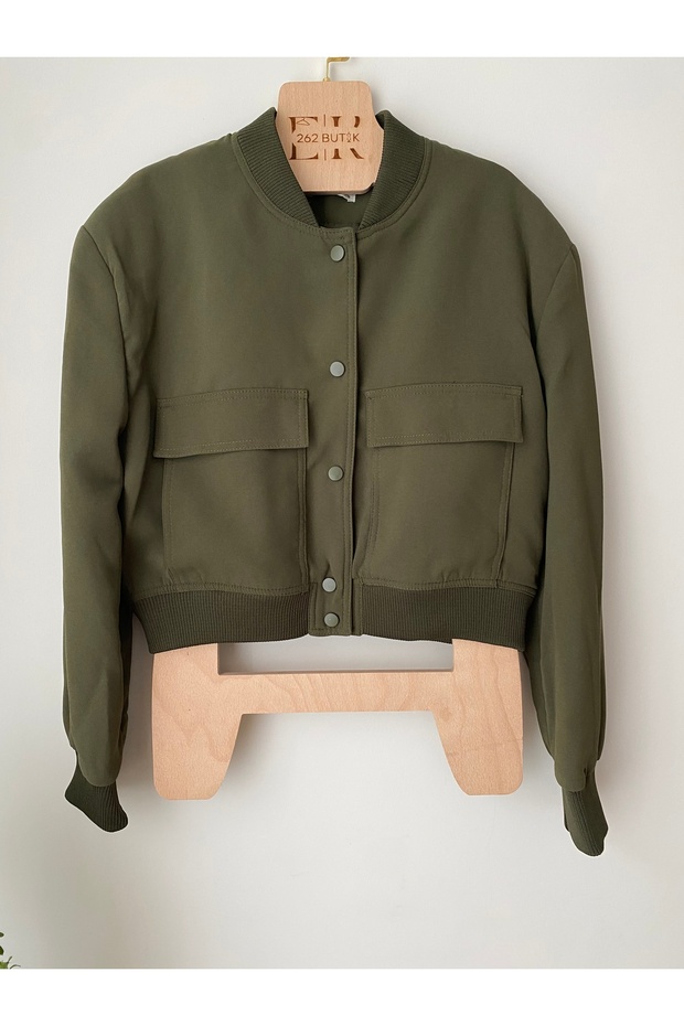 Crop Bomber Ceket - 5