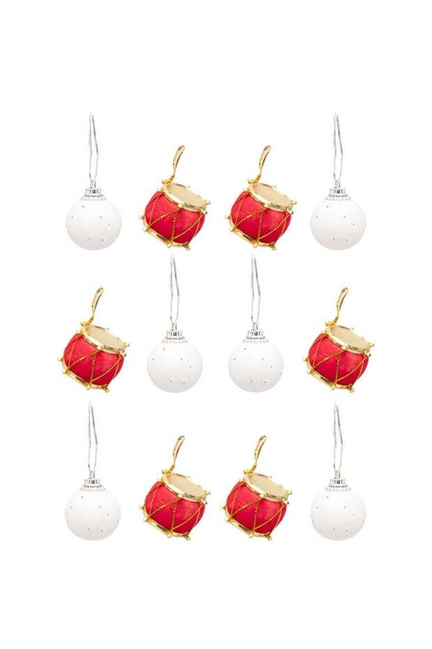 Yb575 assorted tree decoration set 12 pieces christmas