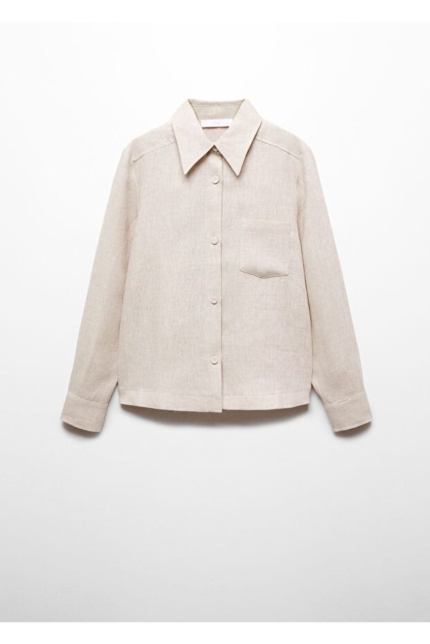 %100 keten gömlek - 3