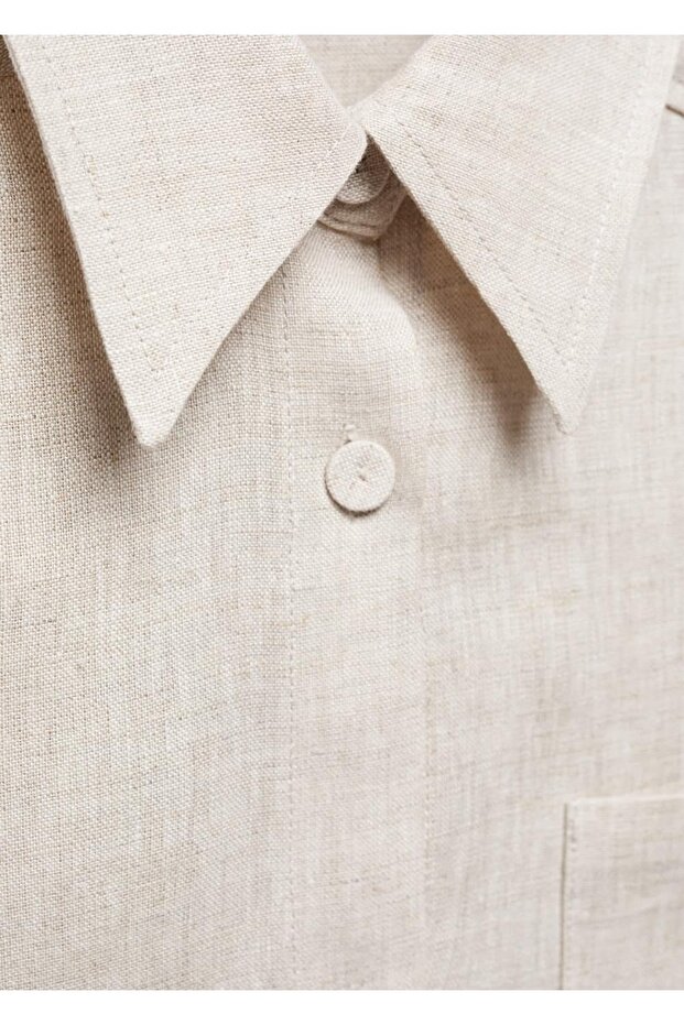 %100 keten gömlek - 7