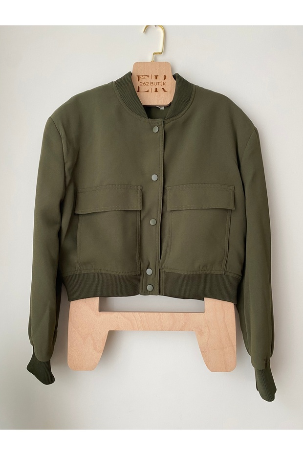 Crop Bomber Ceket - 7