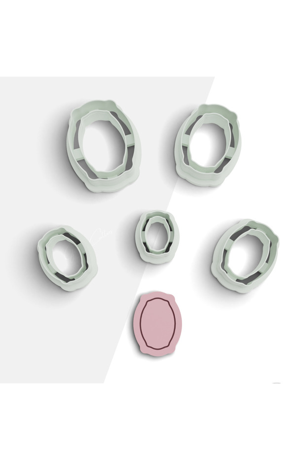 Nostalgic Frame Shaped Polymer Clay Mold, Earring Mold, Vintage Clay Cutter, 5 Sizes, No:953