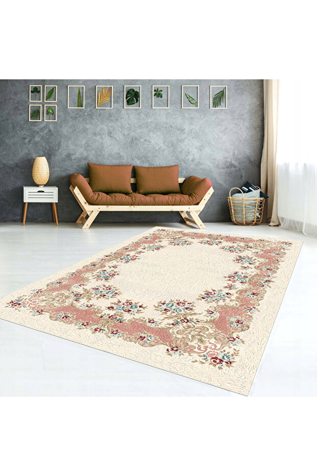 Cream Belly Washable, Elastic Carpet Cover